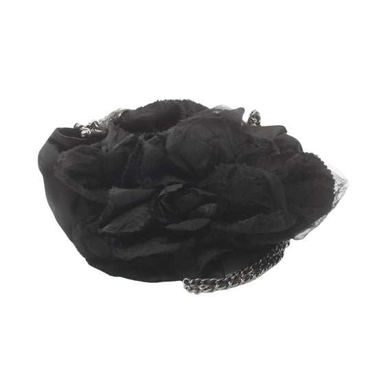 Chanel Camellia, Black, Cloth, shoulder