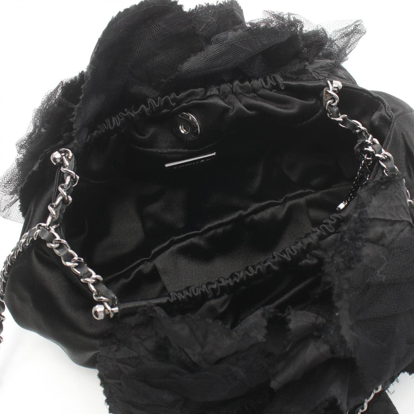 Chanel Camellia, Black, Cloth, shoulder