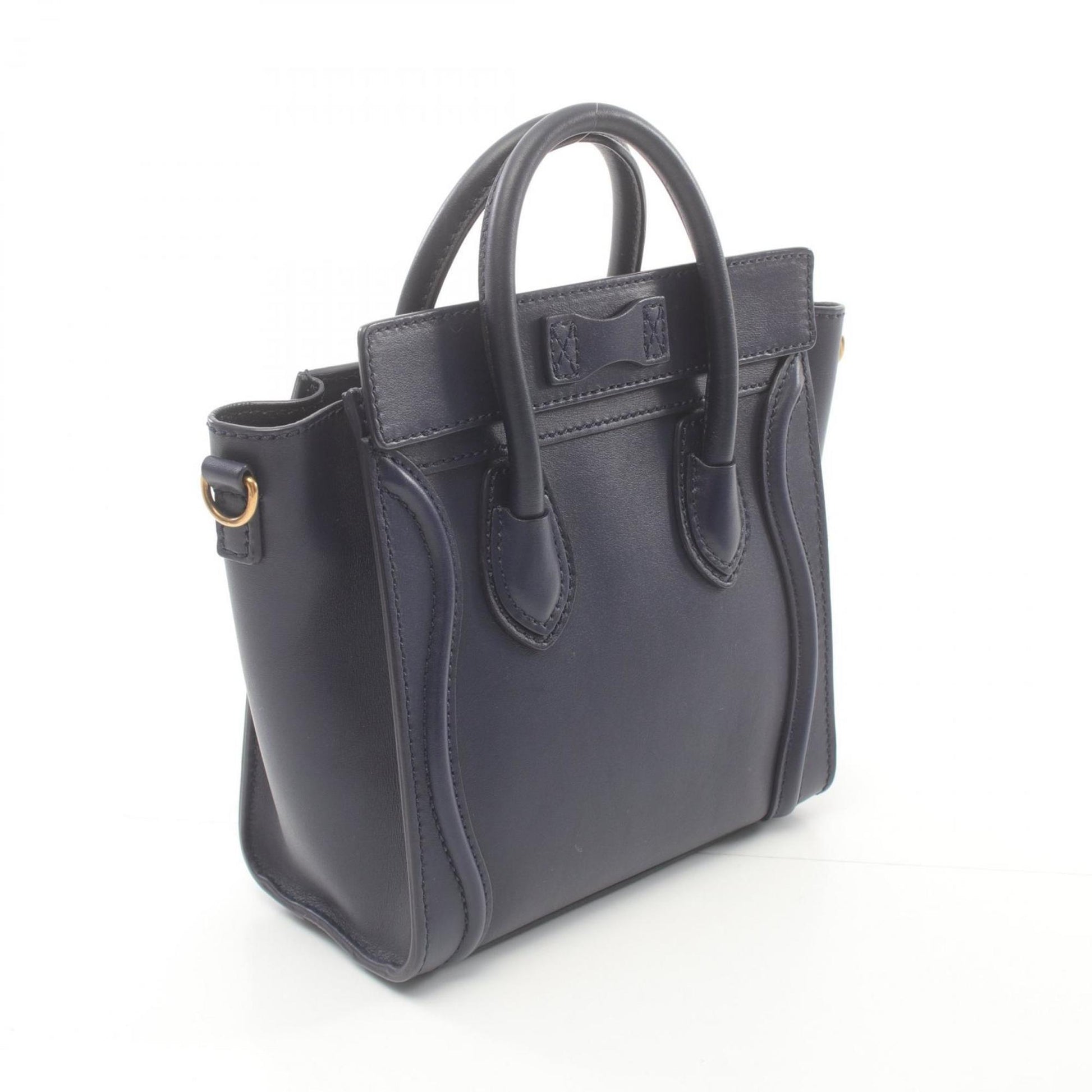 Céline Luggage, Navy, Leather, handbag