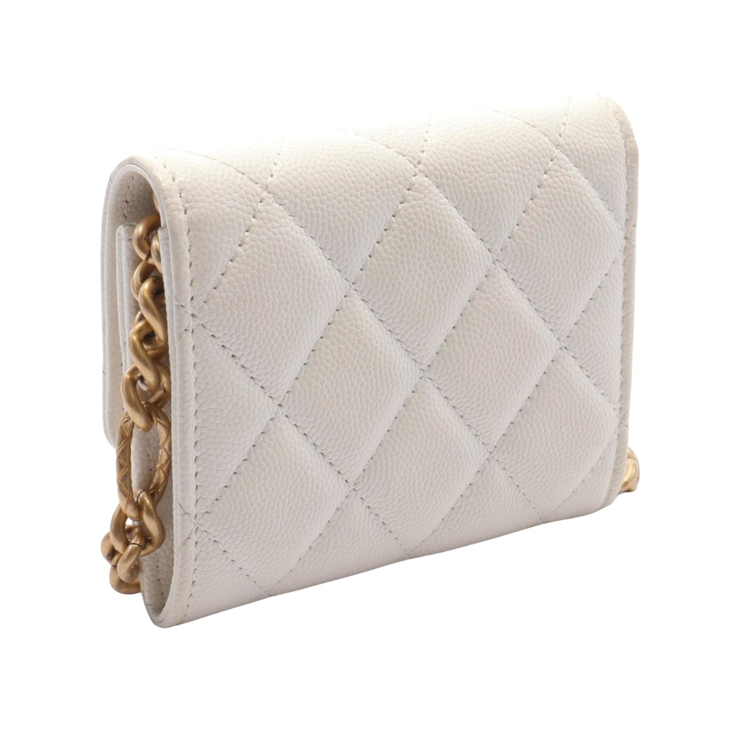 Chanel Coco Mark, White, Leather, shoulder