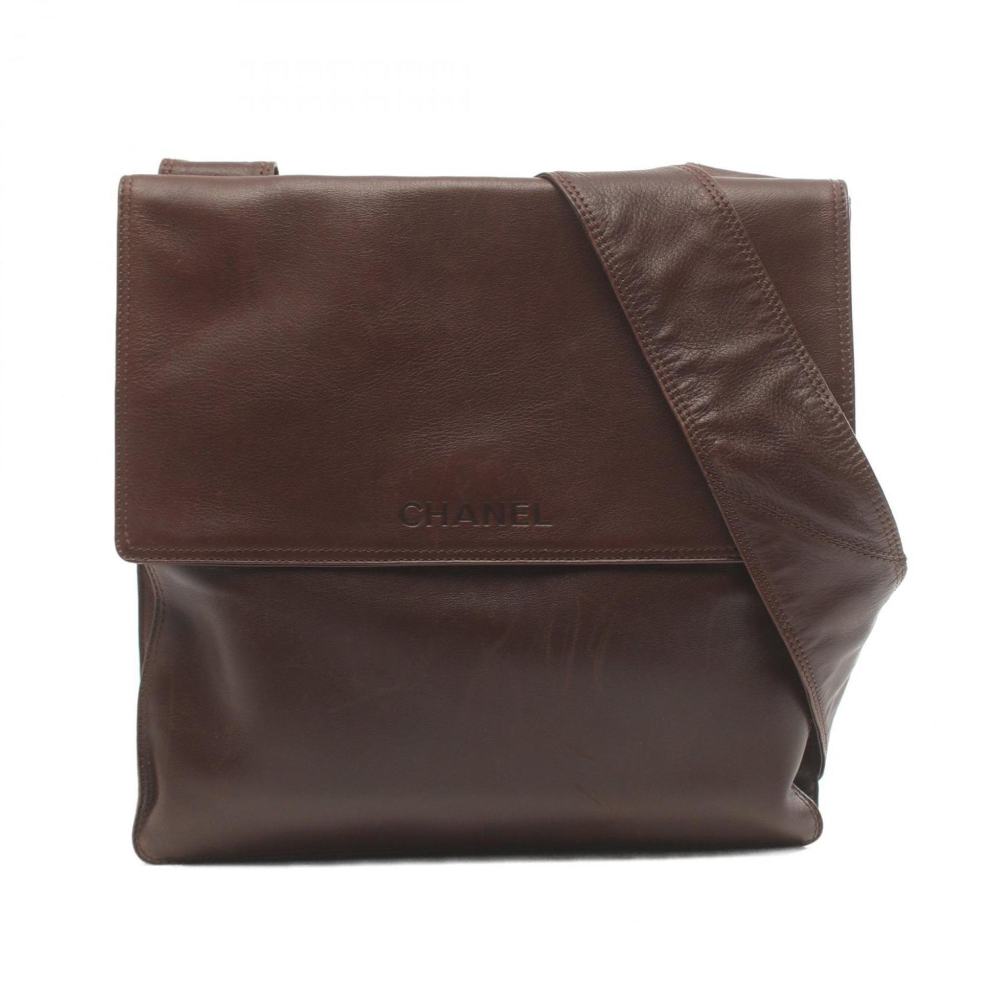 Chanel, Brown, Leather, shoulder