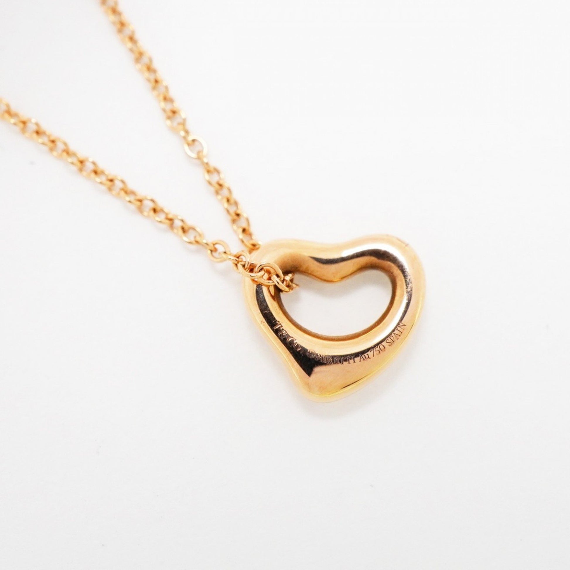 Tiffany & Co Open Heart, Gold, Rose Gold, necklace