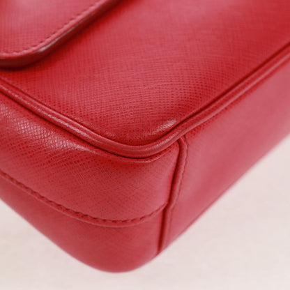 Prada Sound Chain Saffiano Leather, Red, Leather, Shoulder Bag