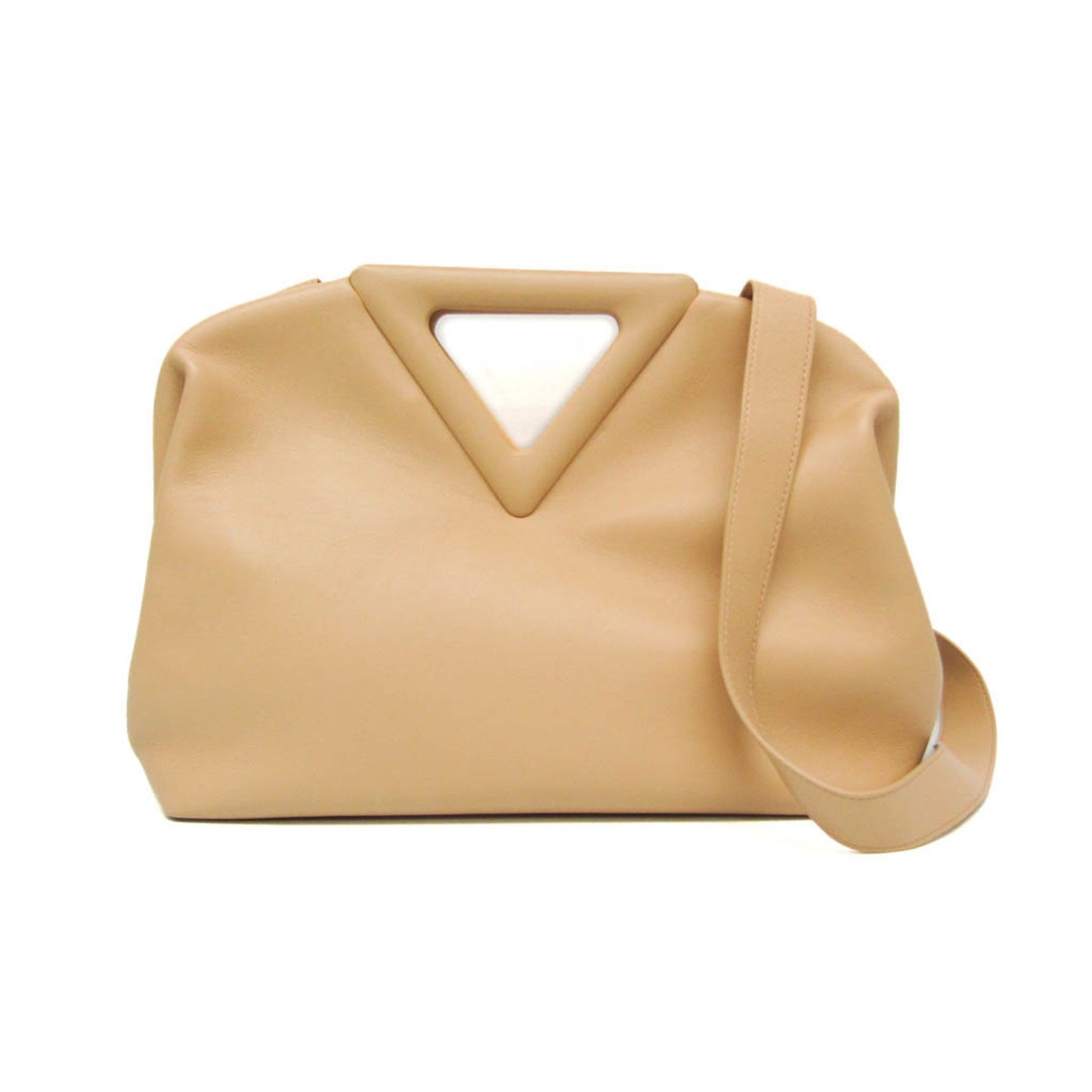 Bottega Veneta Point, Beige, Leather, handbag