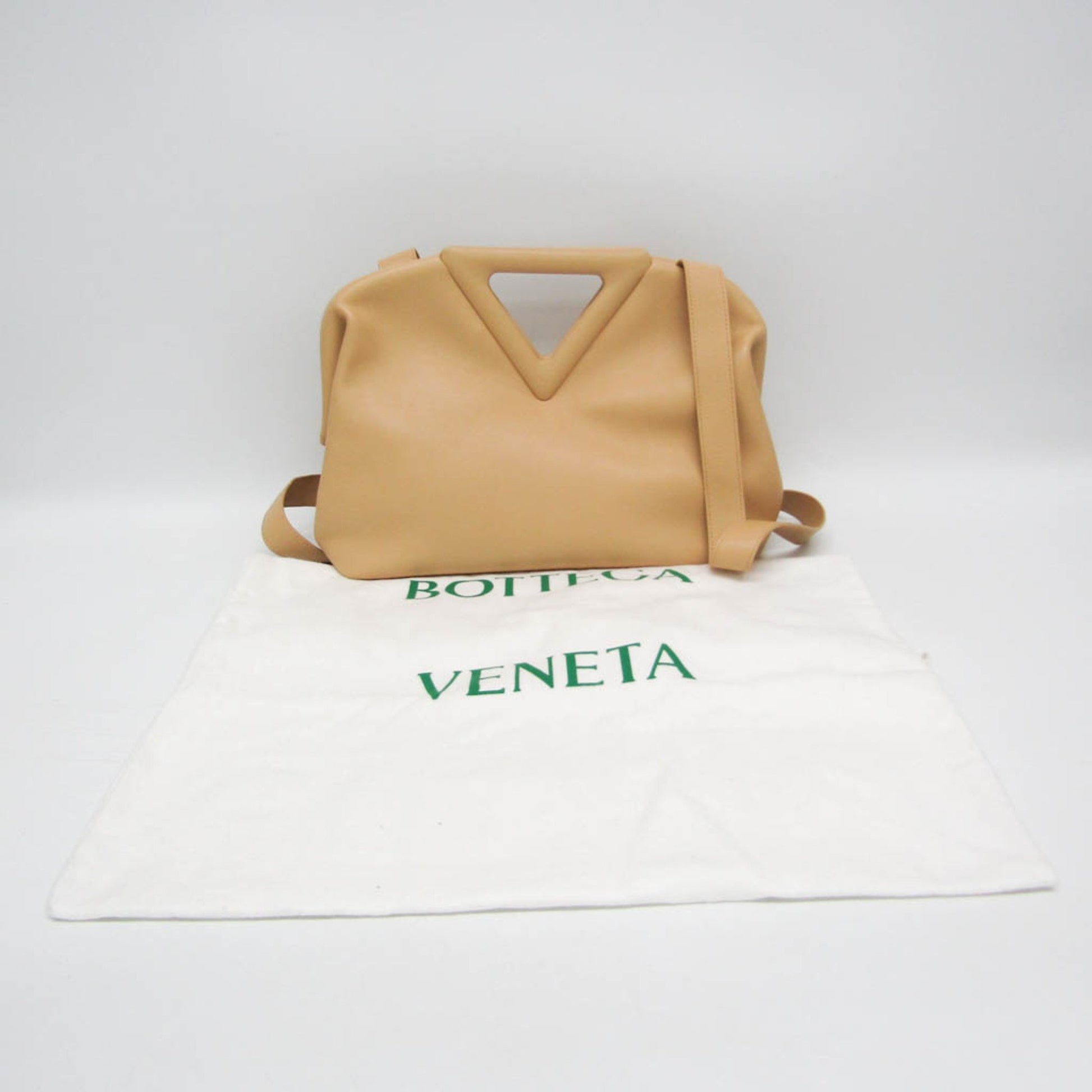 Bottega Veneta Point, Beige, Leather, handbag