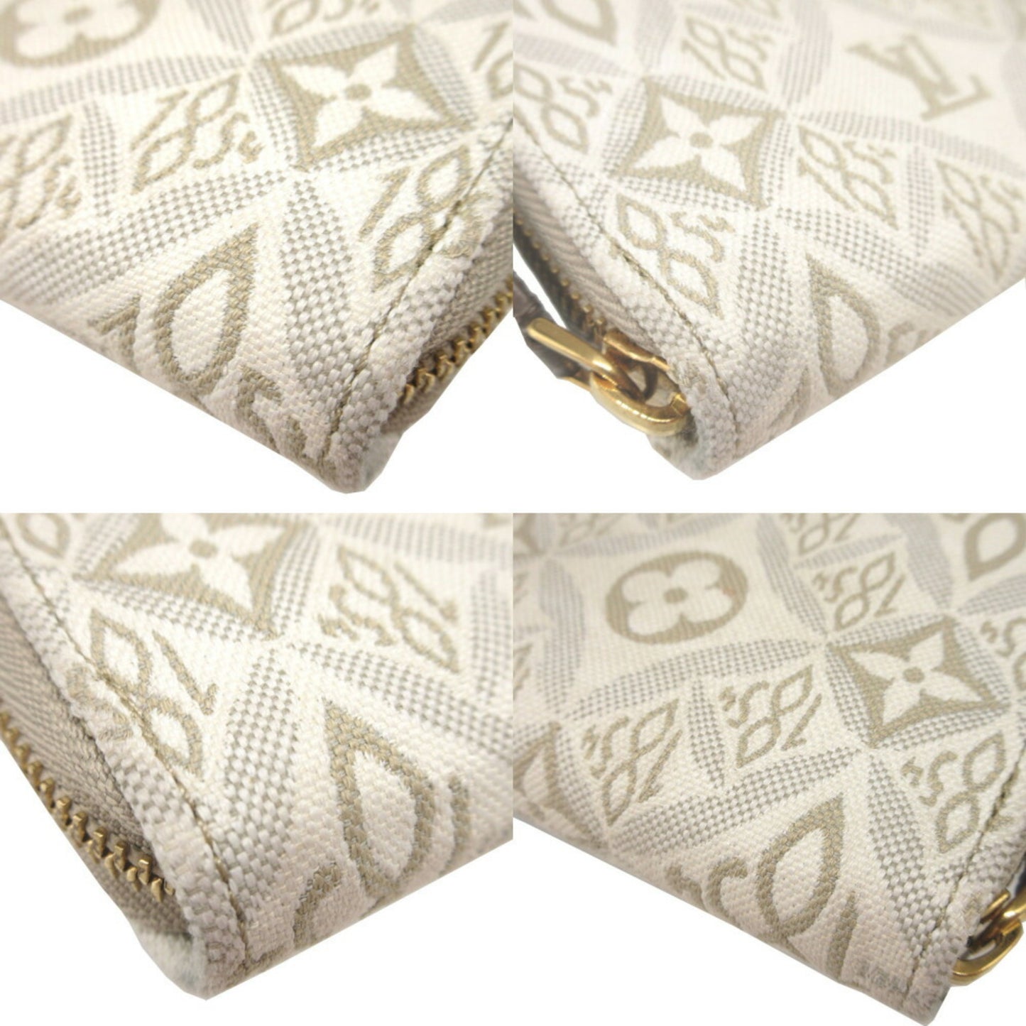 Louis Vuitton Zippy wallet, White, Canvas, wallet