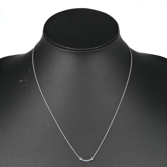 Tiffany & Co T Smile, Silver, White Gold, necklace