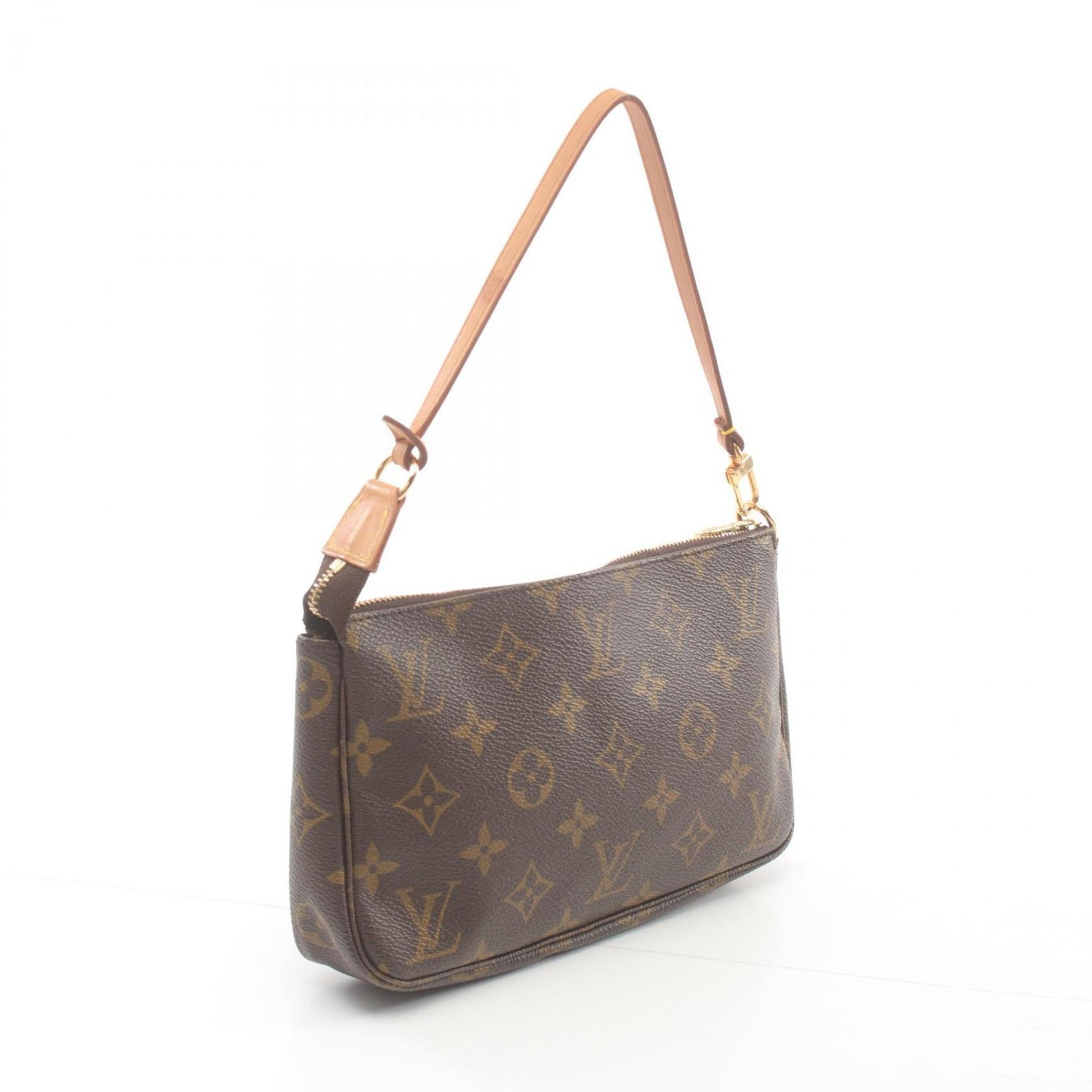 Louis Vuitton Pochette Accessoire, Brown, Canvas, clutch