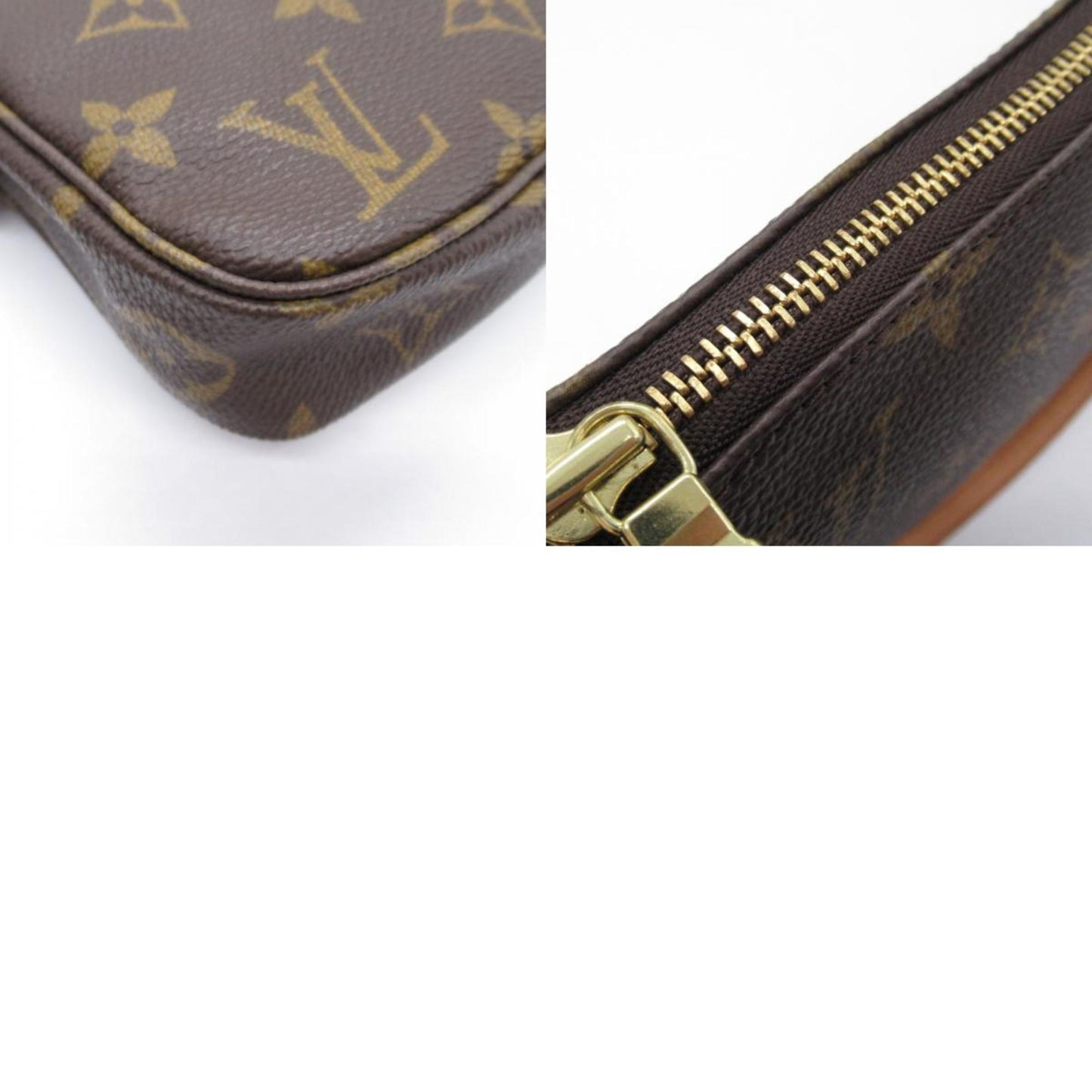 Louis Vuitton Pochette Accessoire, Brown, Canvas, clutch