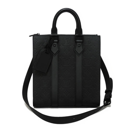 Louis Vuitton Sac Plat, Black, Leather, tote