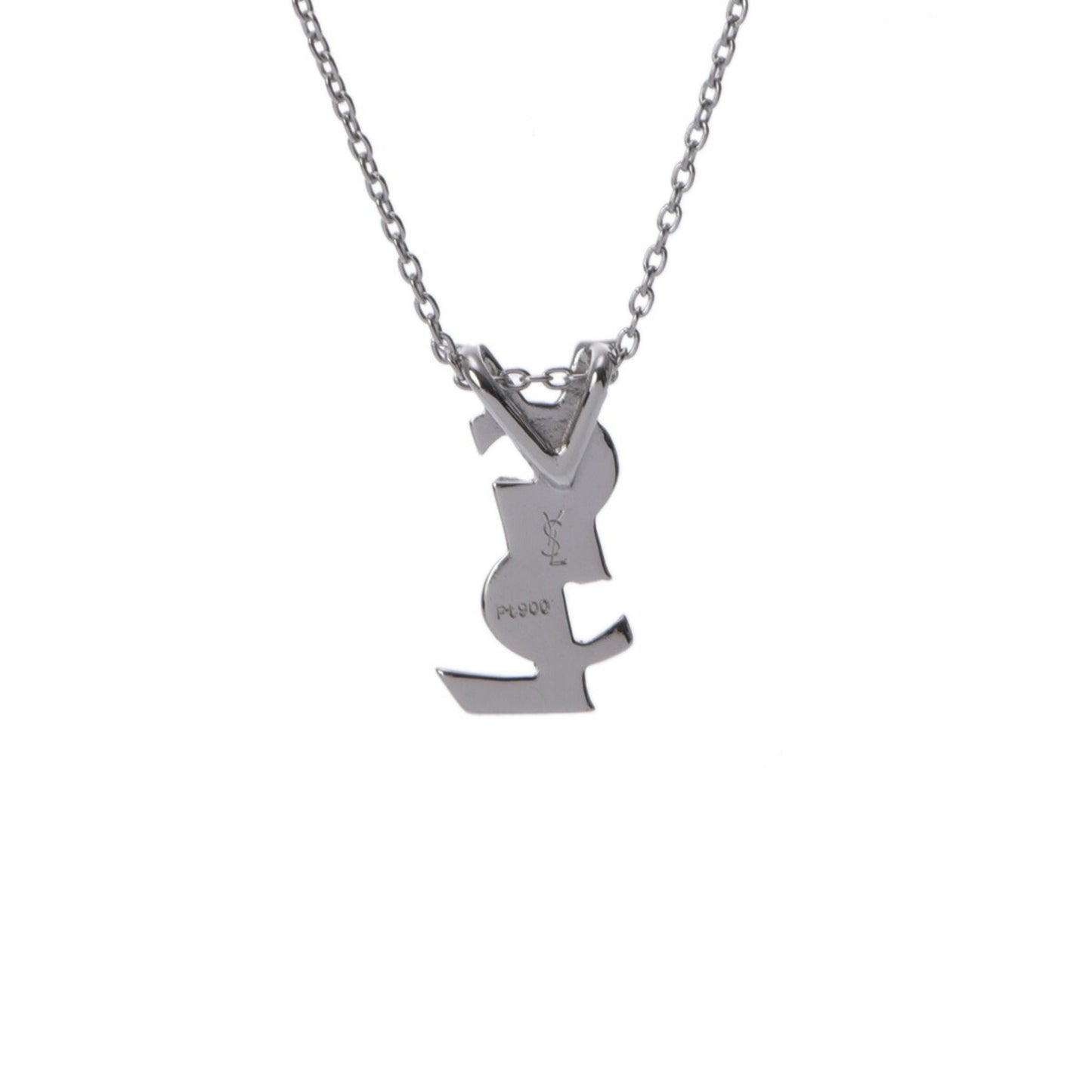 Saint Laurent Ysl Line, Silver, Platinum, necklace