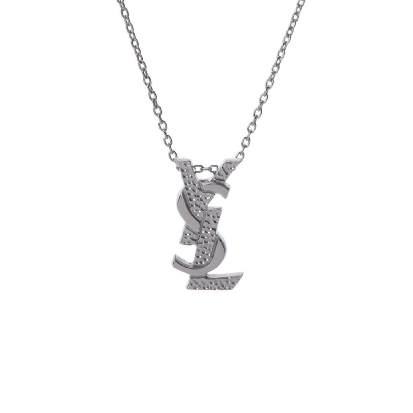 Saint Laurent Ysl Line, Silver, Platinum, necklace