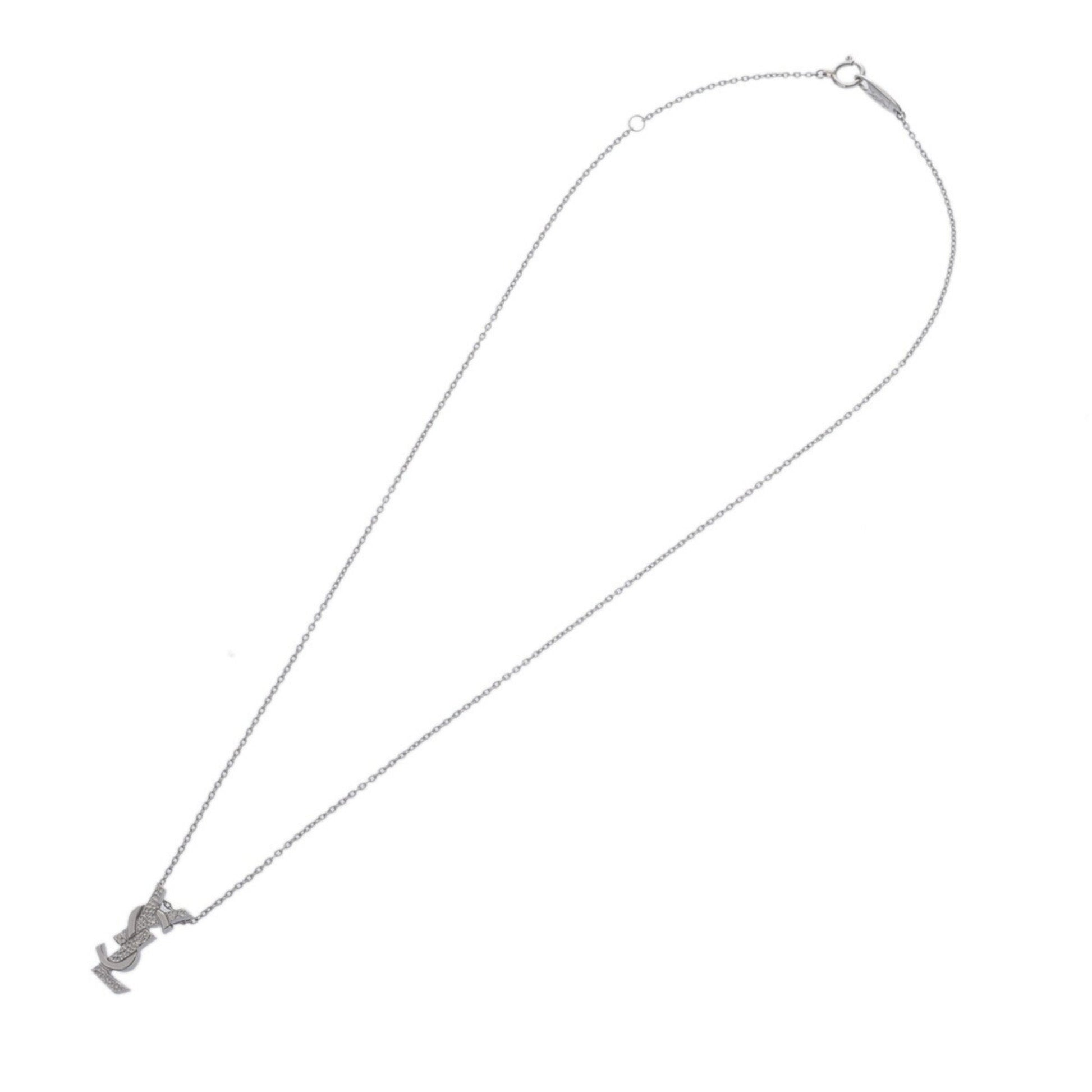 Saint Laurent Ysl Line, Silver, Platinum, necklace