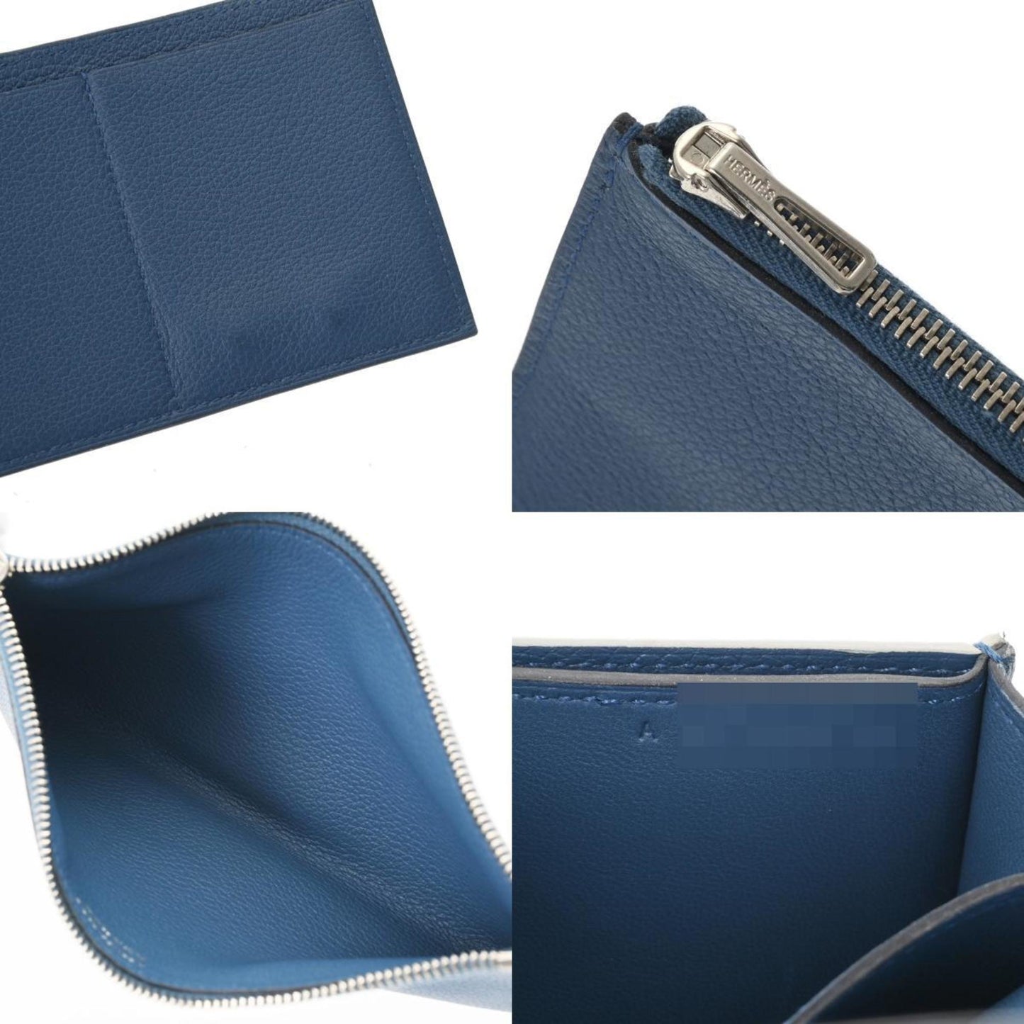 Hermès Passant, Blue, Leather, wallet