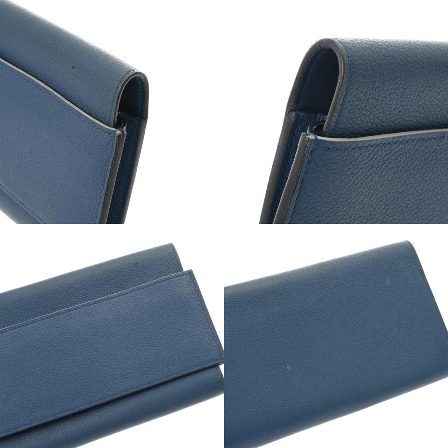 Hermès Passant, Blue, Leather, wallet