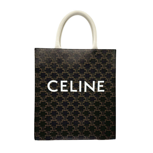 Céline Cabas Vertical, Brown, Canvas, tote