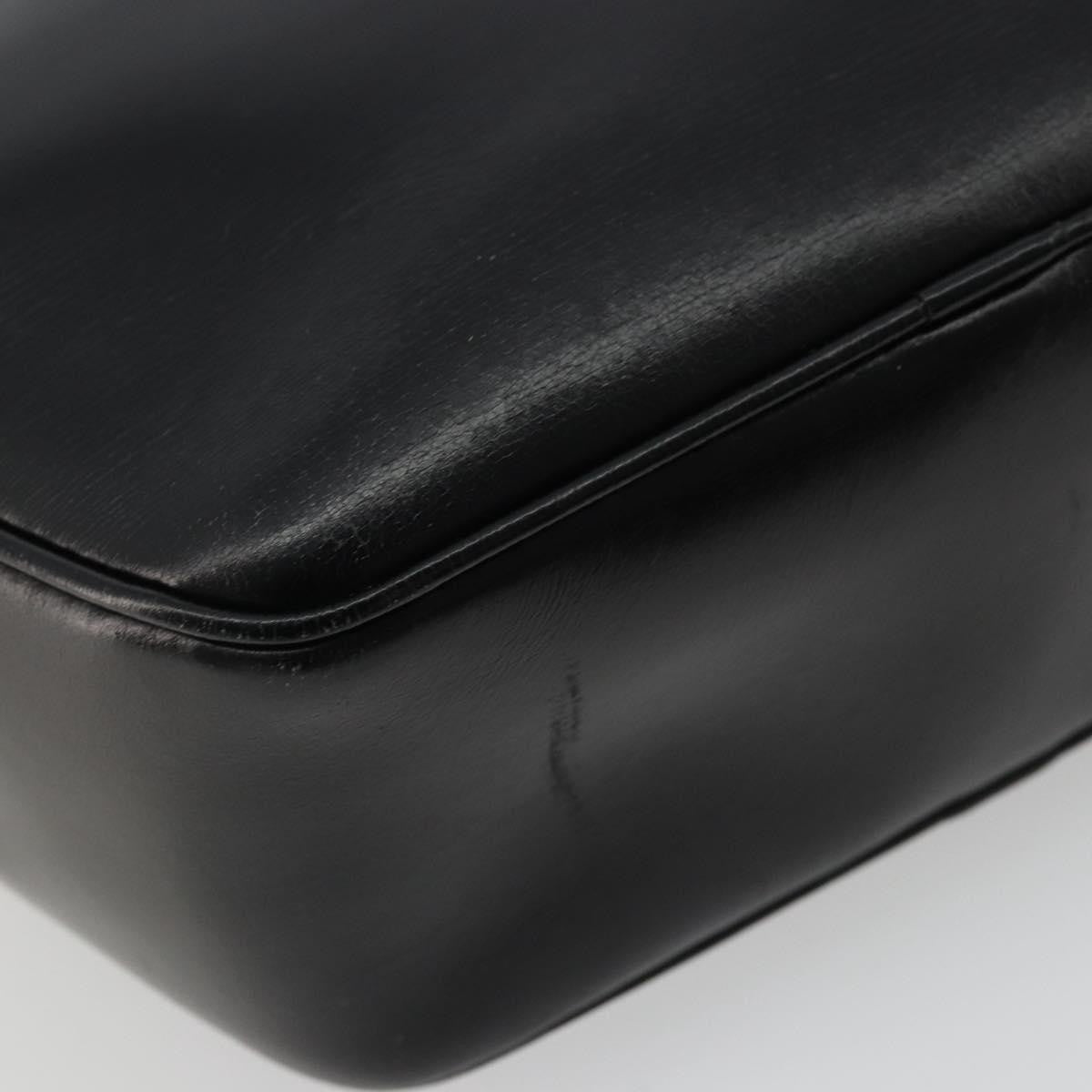 Celine Circle Logo Leather, Black, Leather, Shoulder Bag