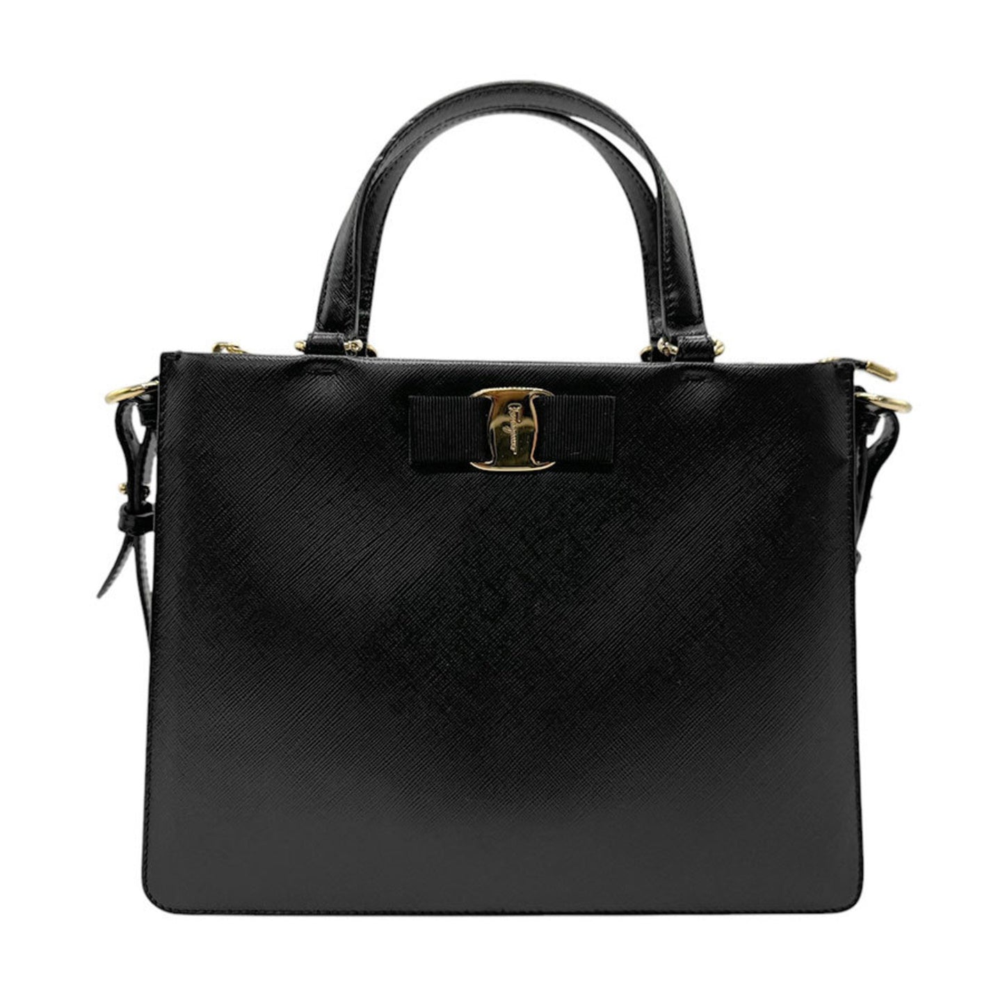 Salvatore Ferragamo Tracy, Black, Leather, handbag