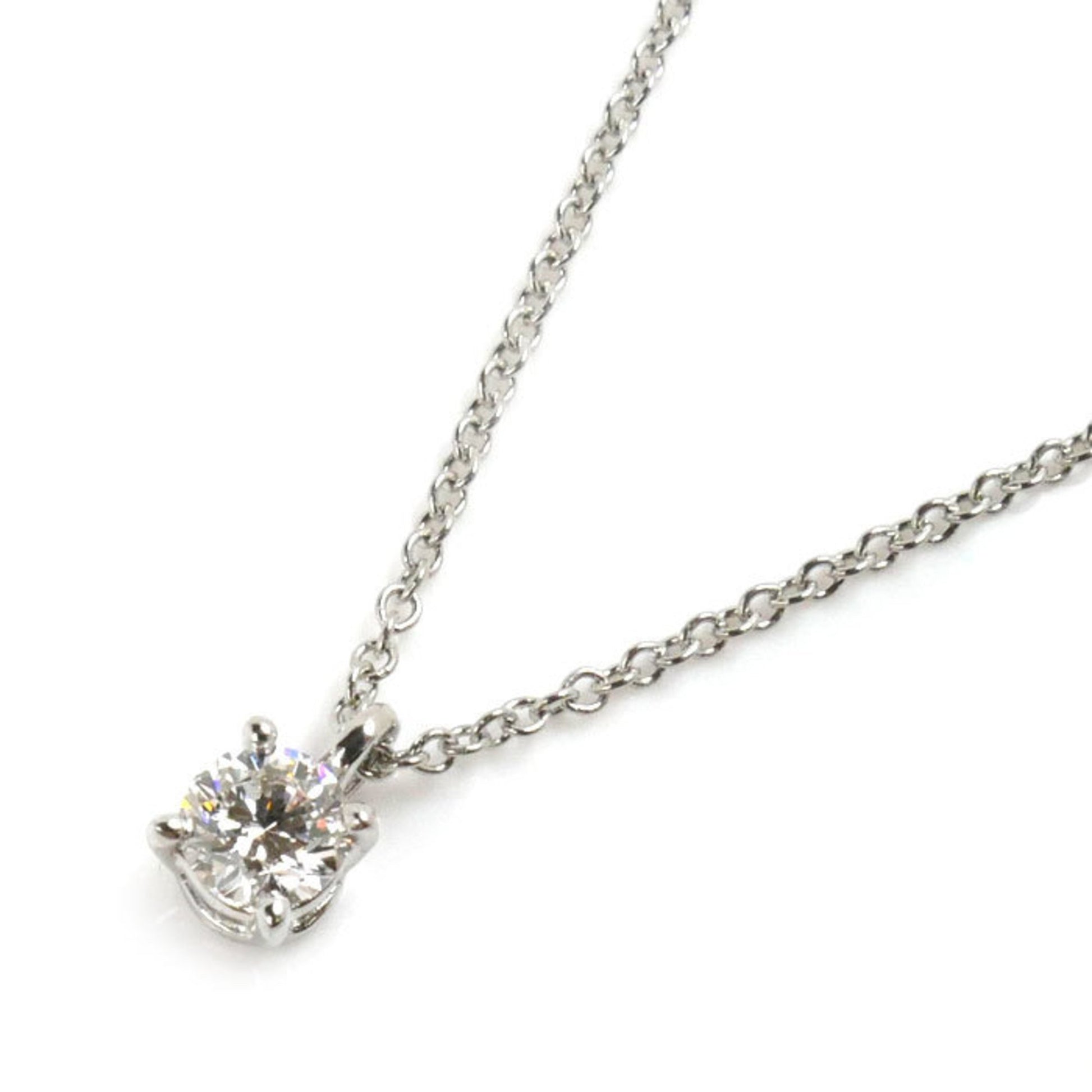 Tiffany & Co Solitaire, Silver, Platinum, necklace