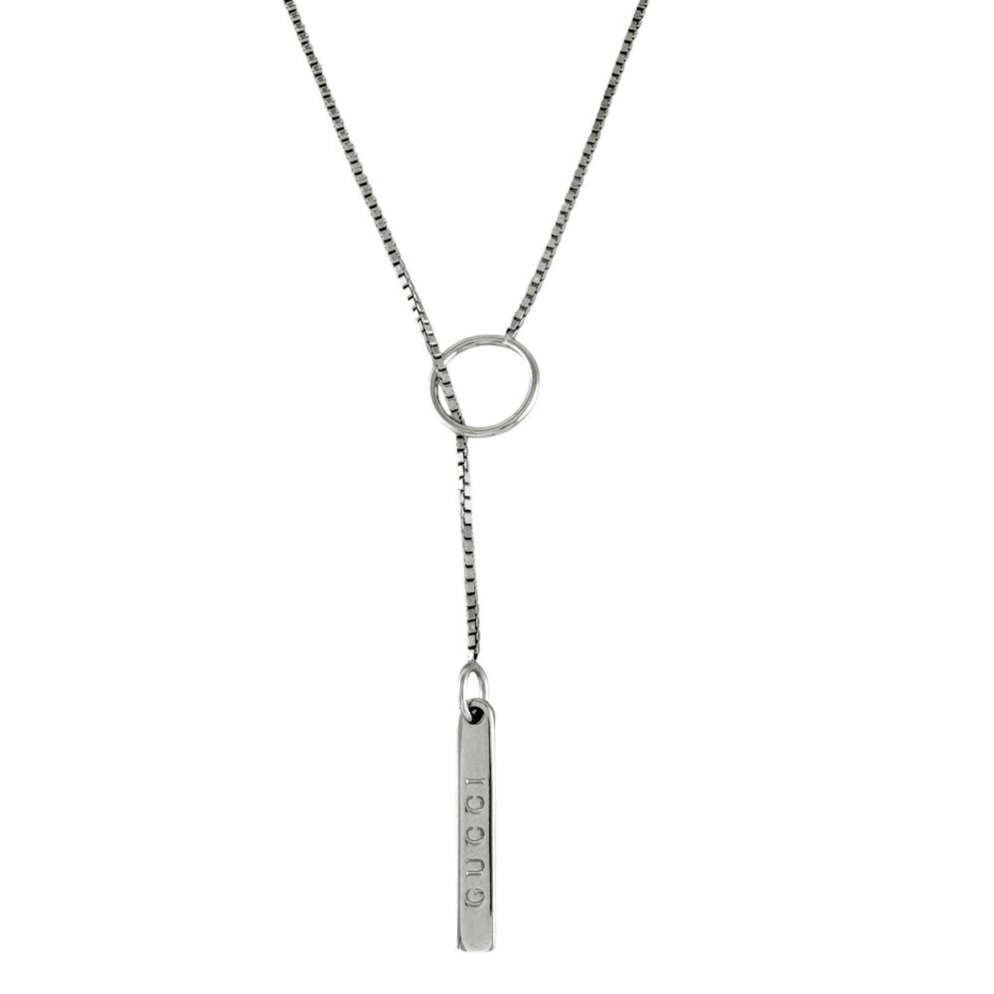 Gucci Lariat, Silver, White Gold, necklace