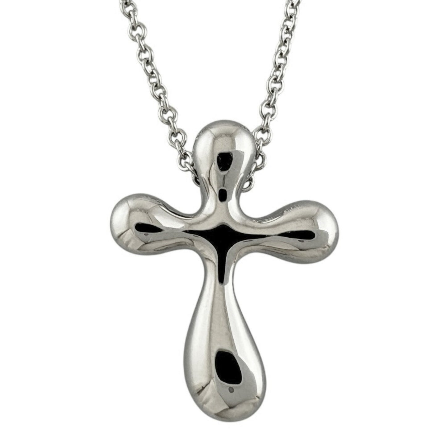 Tiffany & Co Croix, Silver, Platinum, necklace