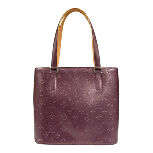 Louis Vuitton Stockton, Purple, Leather, tote