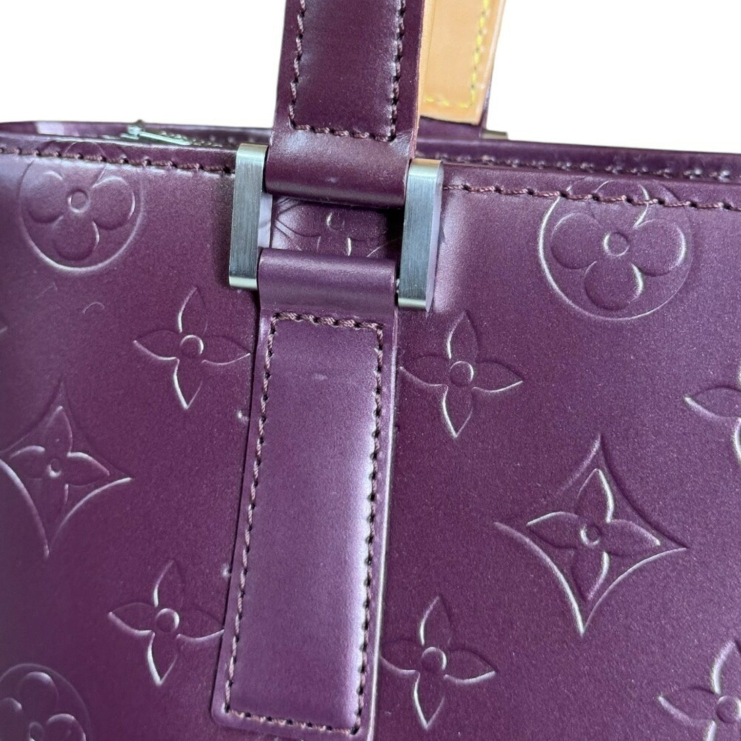 Louis Vuitton Stockton, Purple, Leather, tote