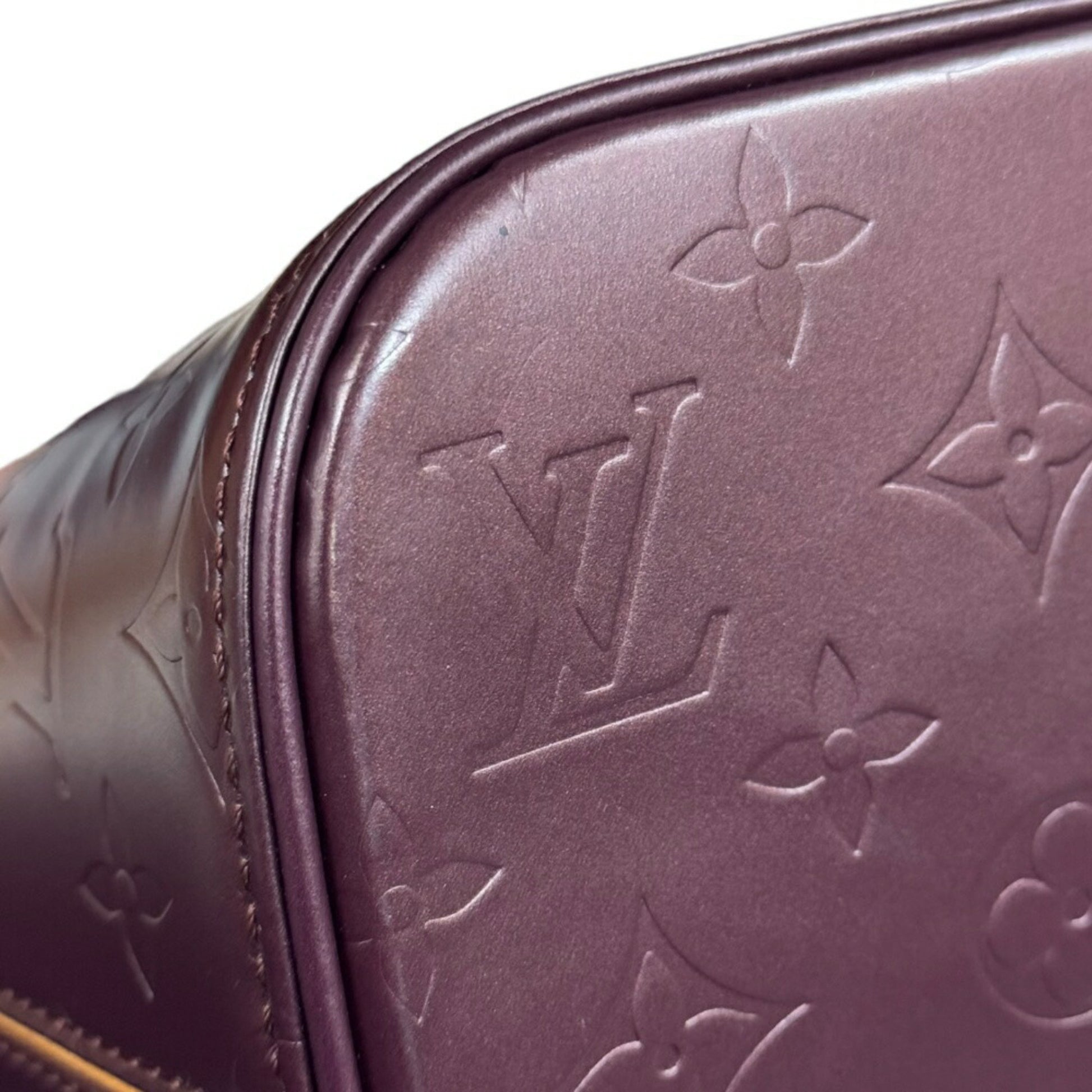 Louis Vuitton Stockton, Purple, Leather, tote