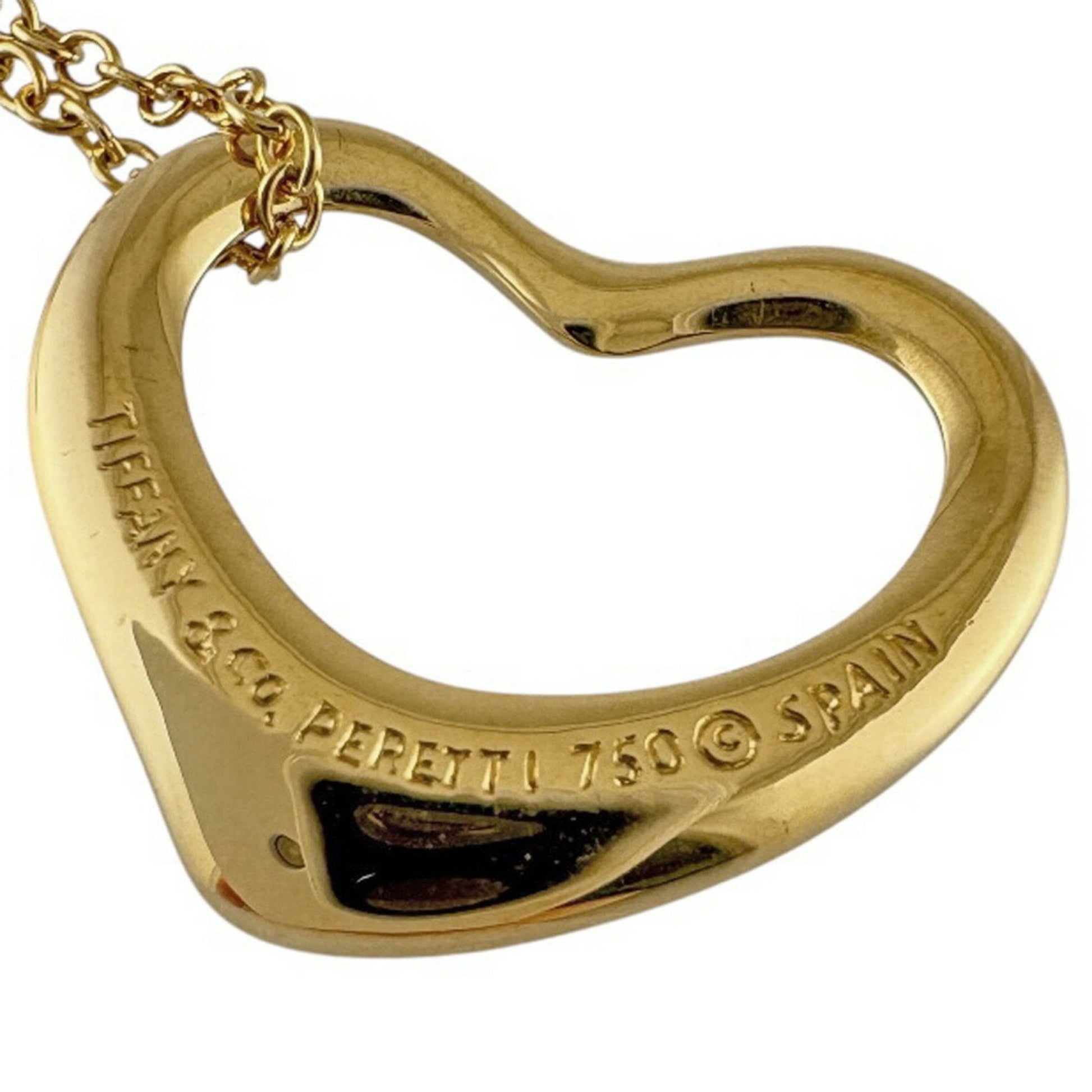 Tiffany & Co Open Heart, Gold, Yellow Gold, necklace