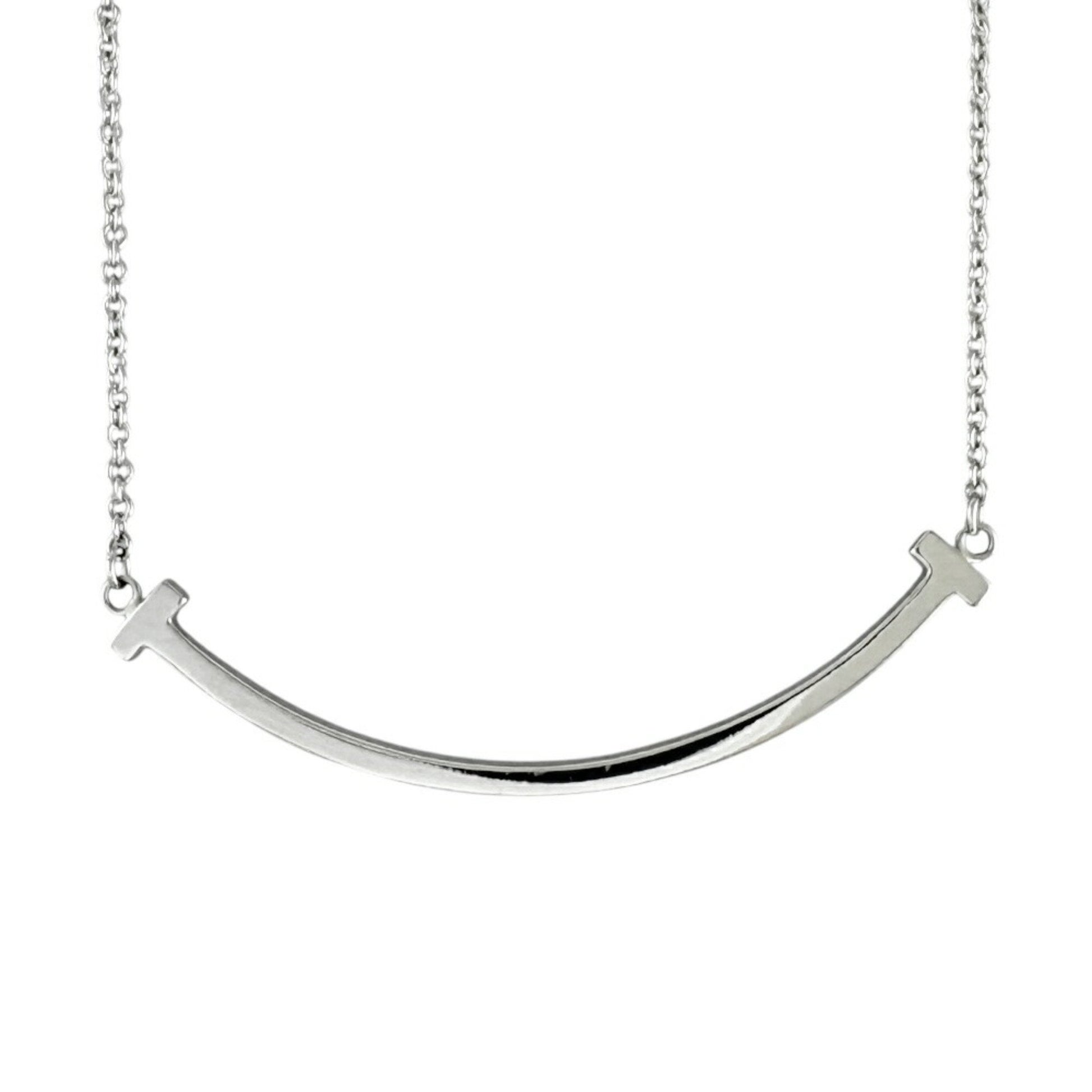 Tiffany & Co T Smile, Silver, White Gold, necklace