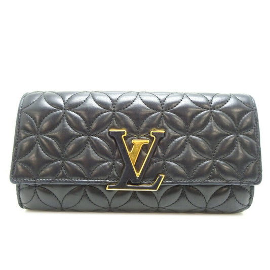 Louis Vuitton Capucines, Black, Leather, wallet