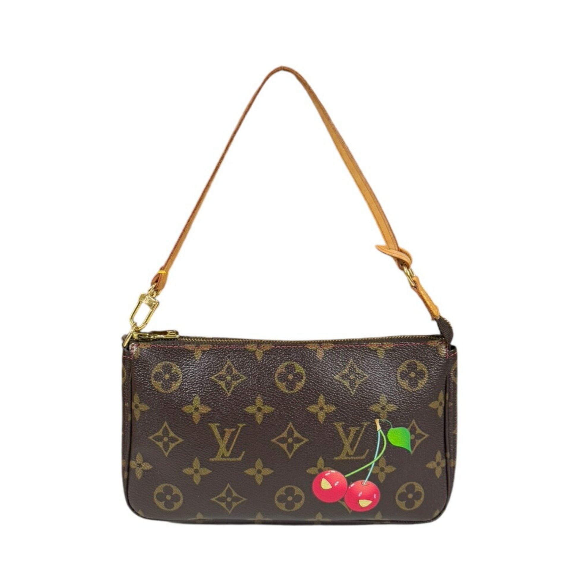 Louis Vuitton Pochette Accessoire, Brown, Canvas, clutch