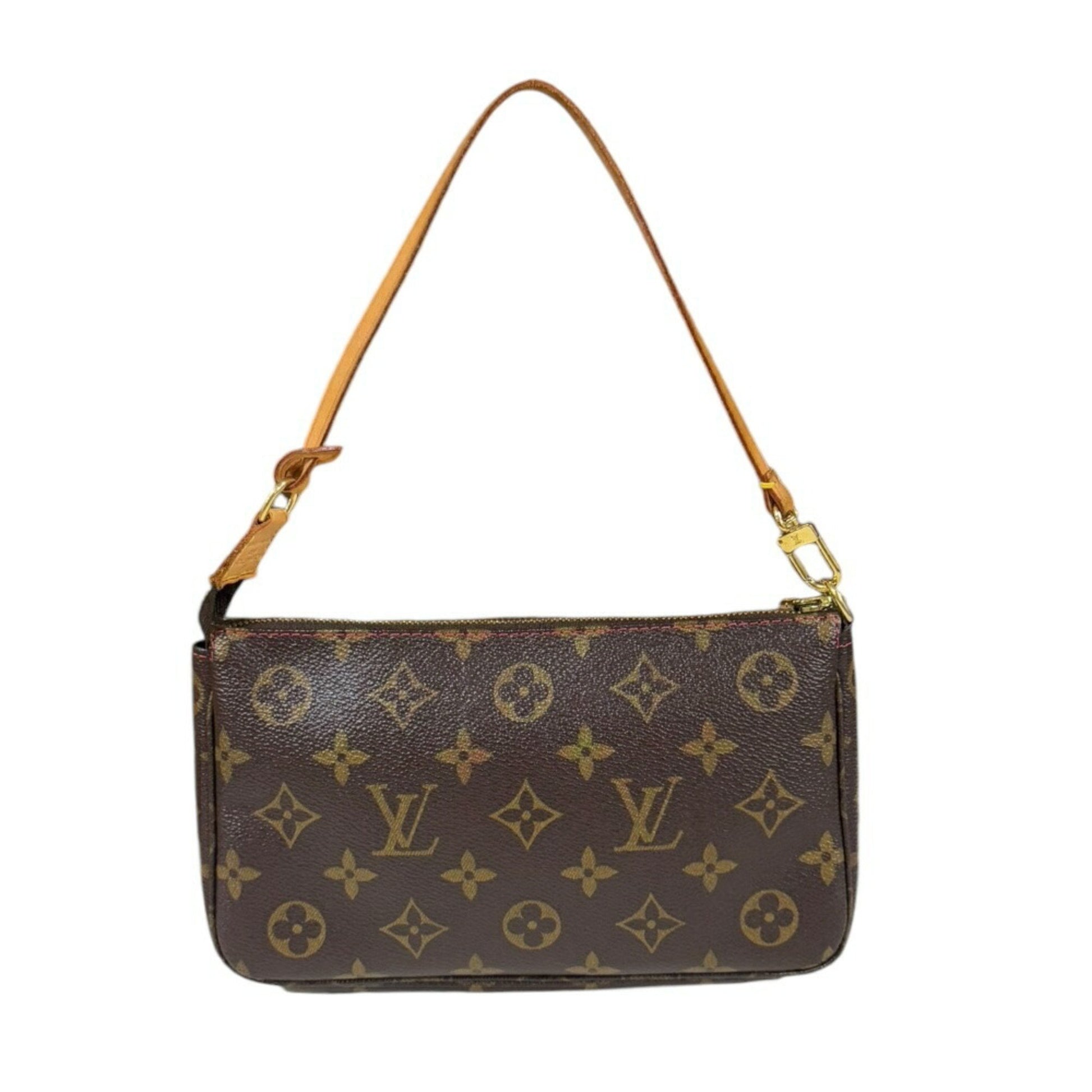 Louis Vuitton Pochette Accessoire, Brown, Canvas, clutch