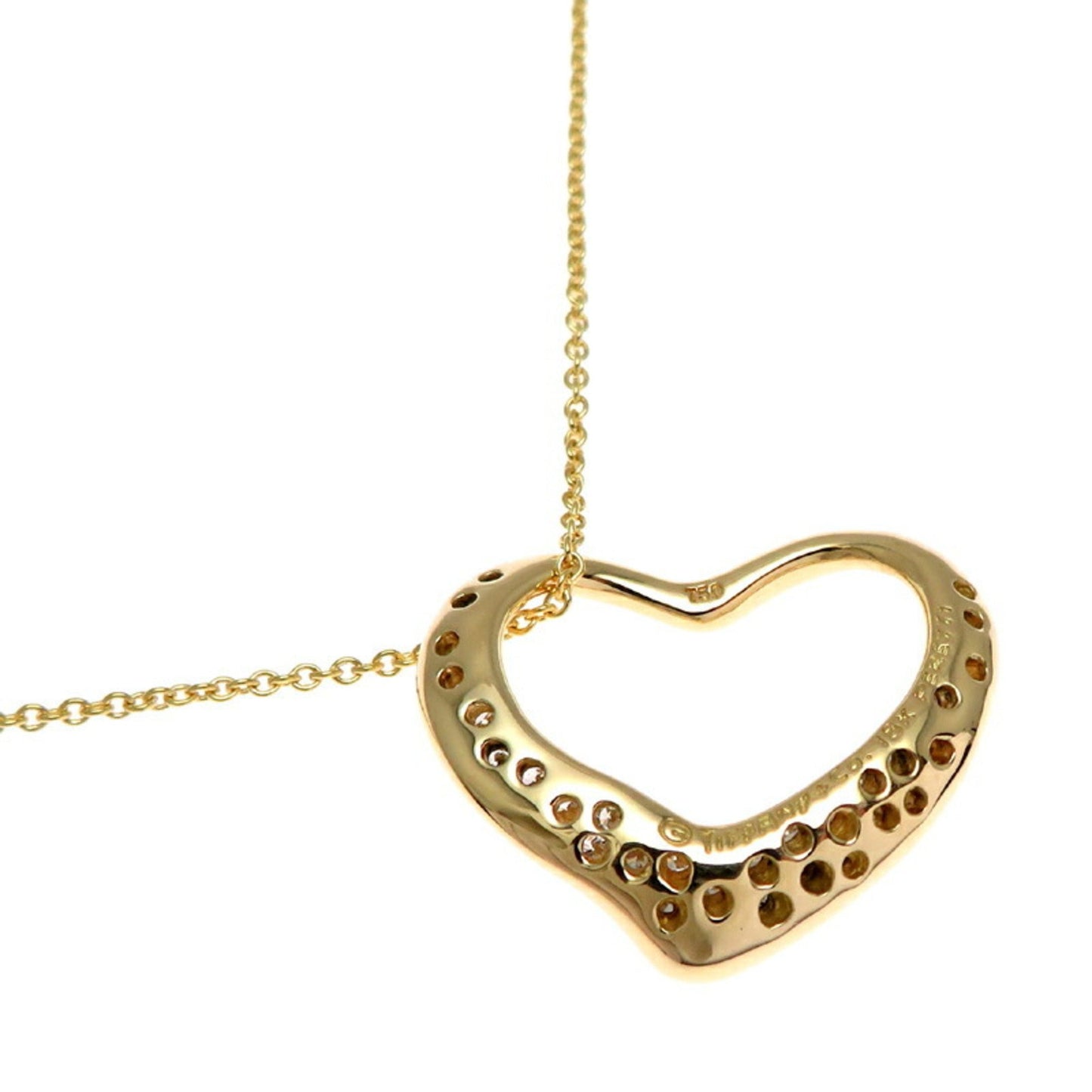 Tiffany & Co Open Heart, Gold, Yellow Gold, necklace