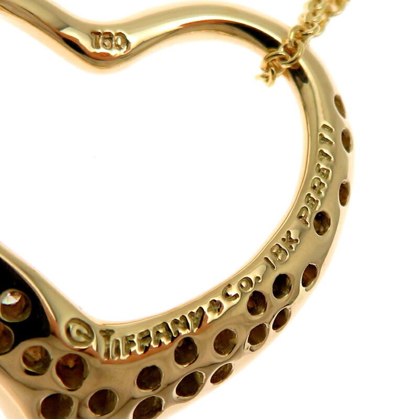 Tiffany & Co Open Heart, Gold, Yellow Gold, necklace