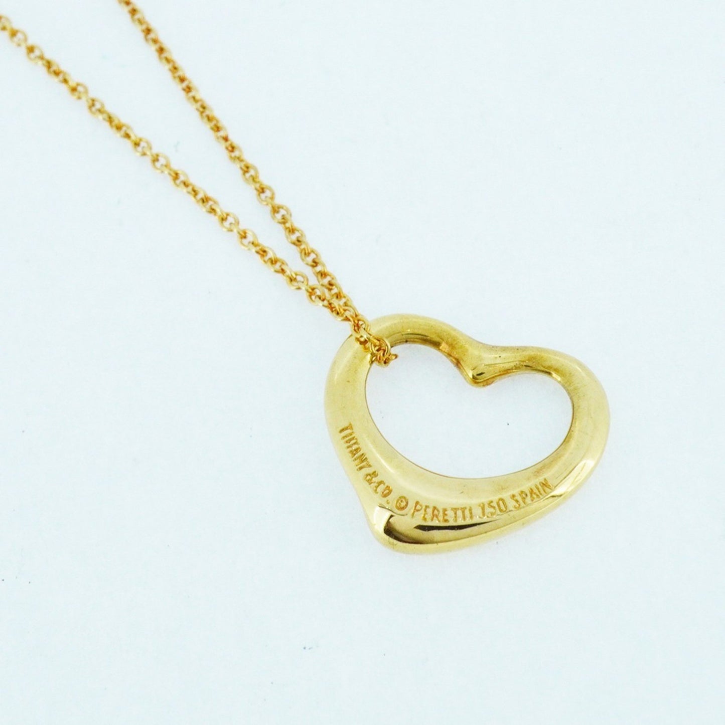 Tiffany & Co Open Heart, Gold, Yellow Gold, necklace