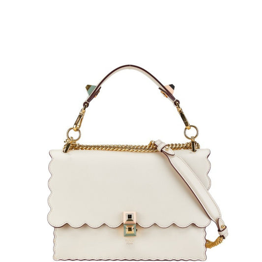 Fendi Kan I, Beige, Leather, handbag