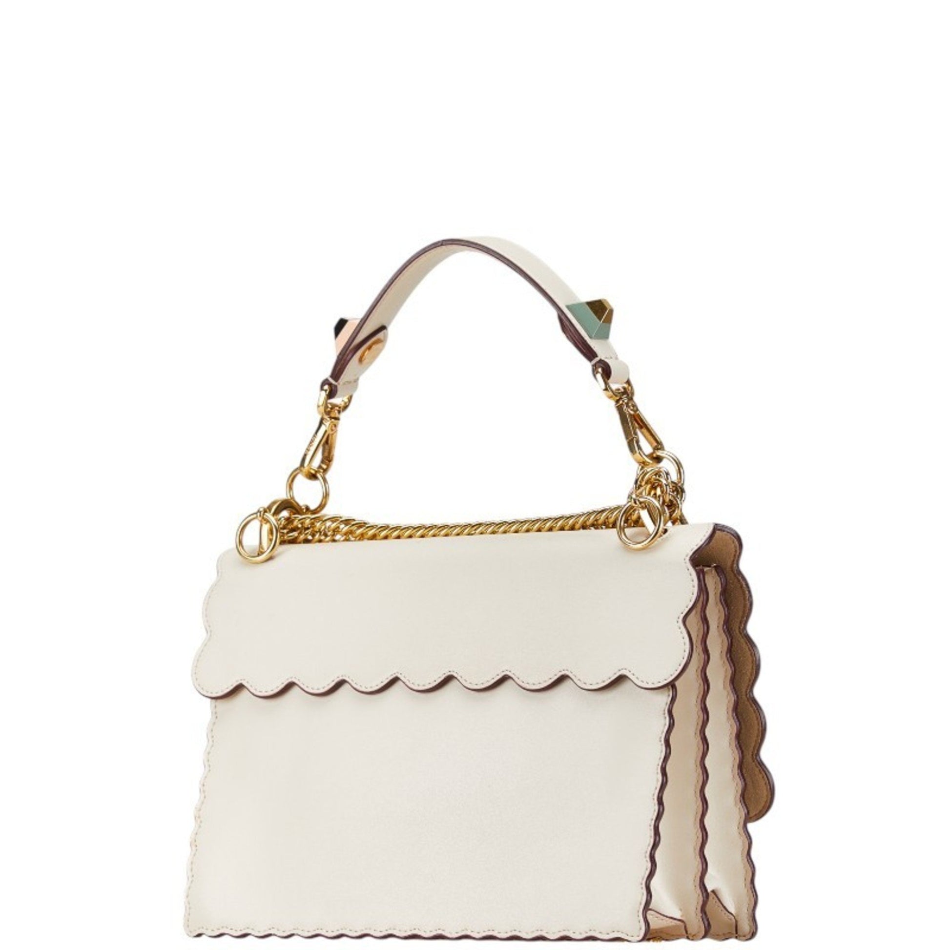 Fendi Kan I, Beige, Leather, handbag