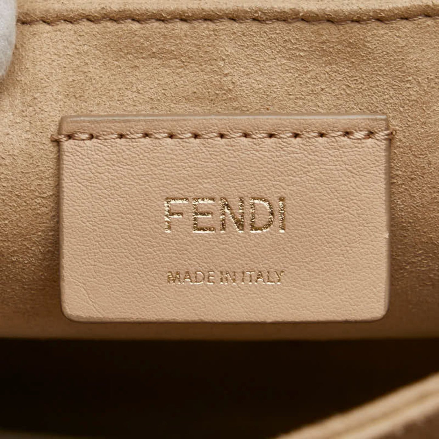 Fendi Kan I, Beige, Leather, handbag