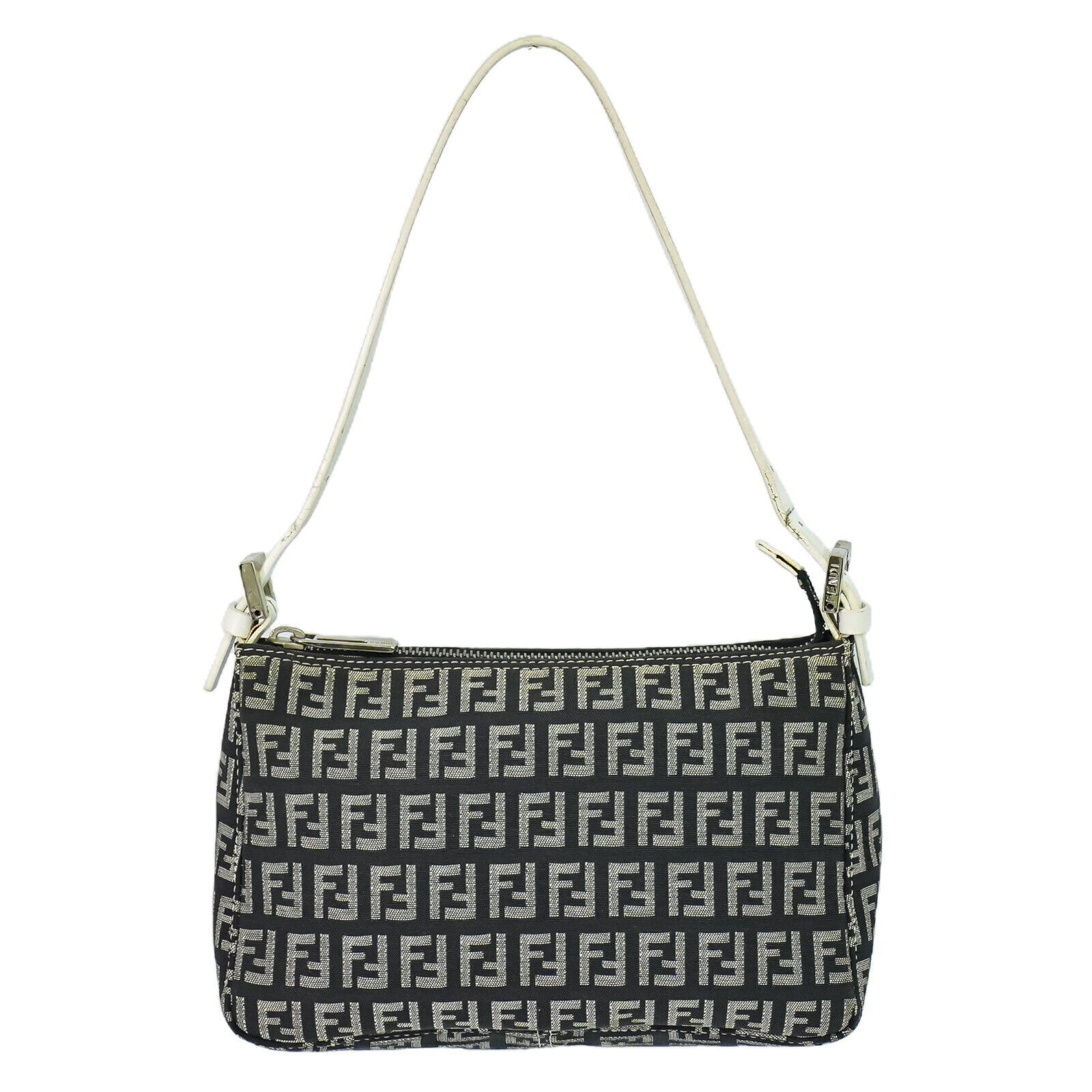 Fendi Zucchino, Black, Canvas, handbag