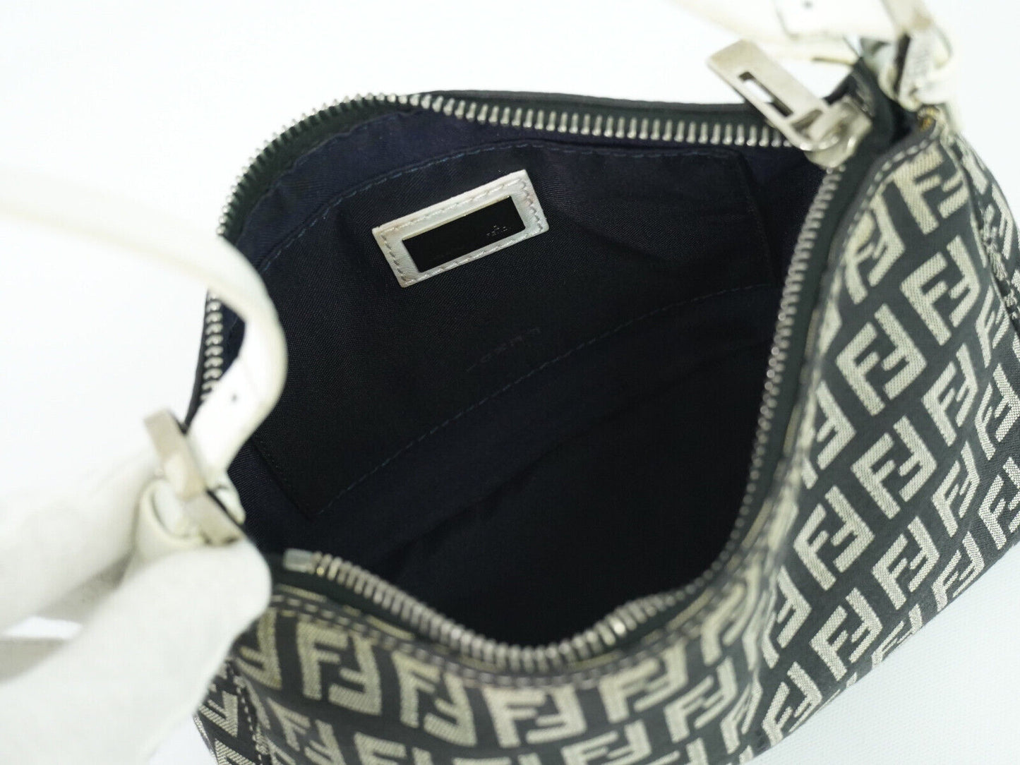 Fendi Zucchino, Black, Canvas, handbag