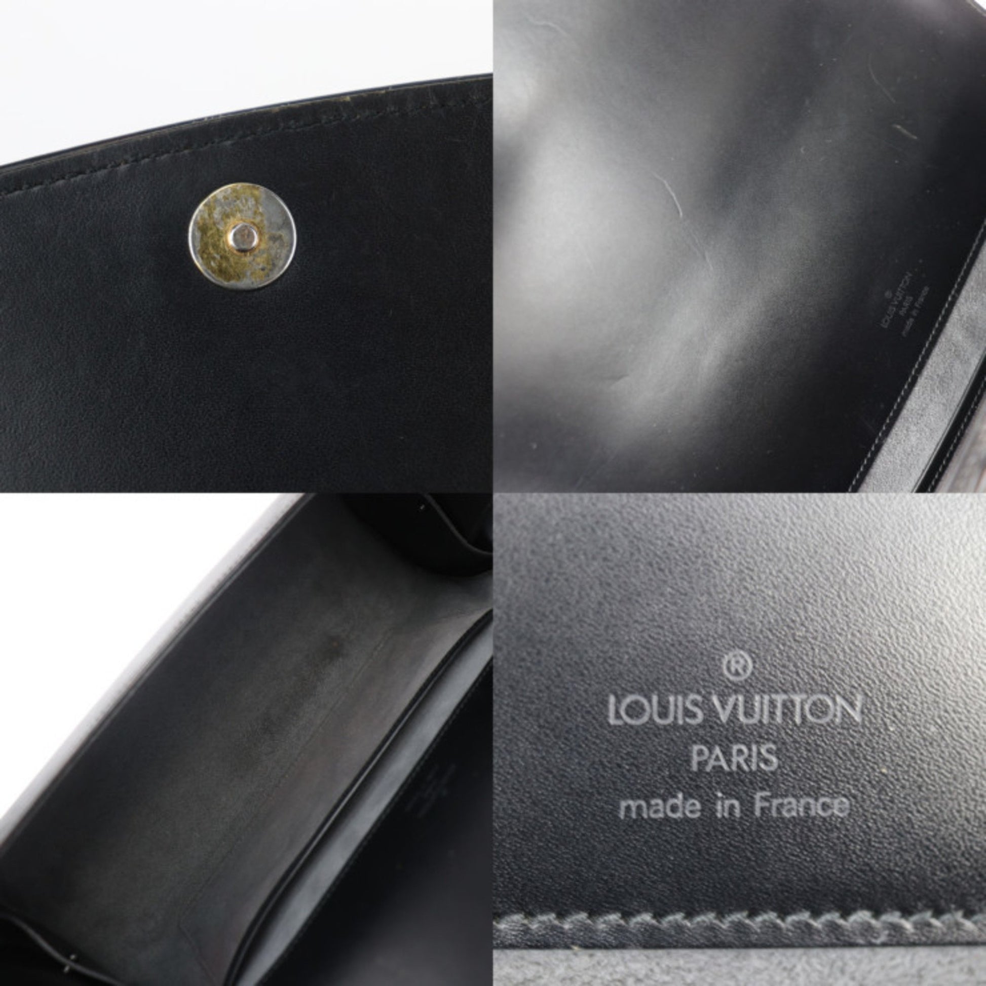 Louis Vuitton Nocturne, Black, Leather, clutch