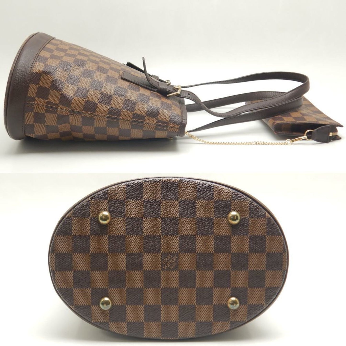 Louis Vuitton Marais, Brown, Canvas, tote