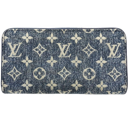 Louis Vuitton Zippy wallet, Blue, Denim - Jeans, wallet
