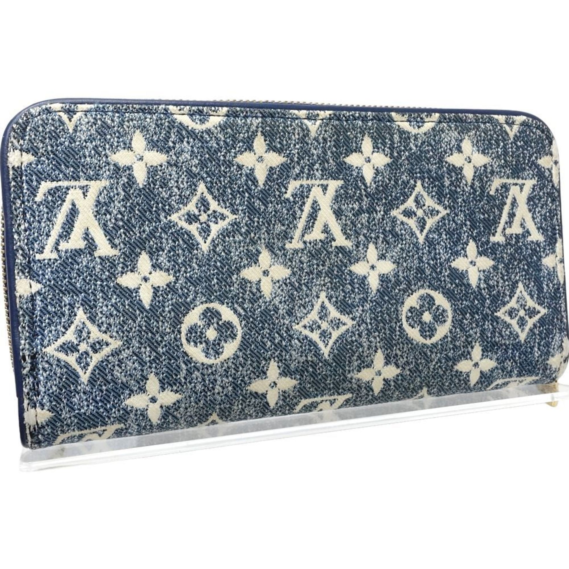 Louis Vuitton Zippy wallet, Blue, Denim - Jeans, wallet