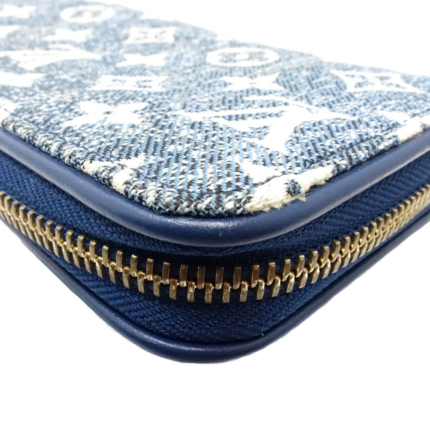 Louis Vuitton Zippy wallet, Blue, Denim - Jeans, wallet