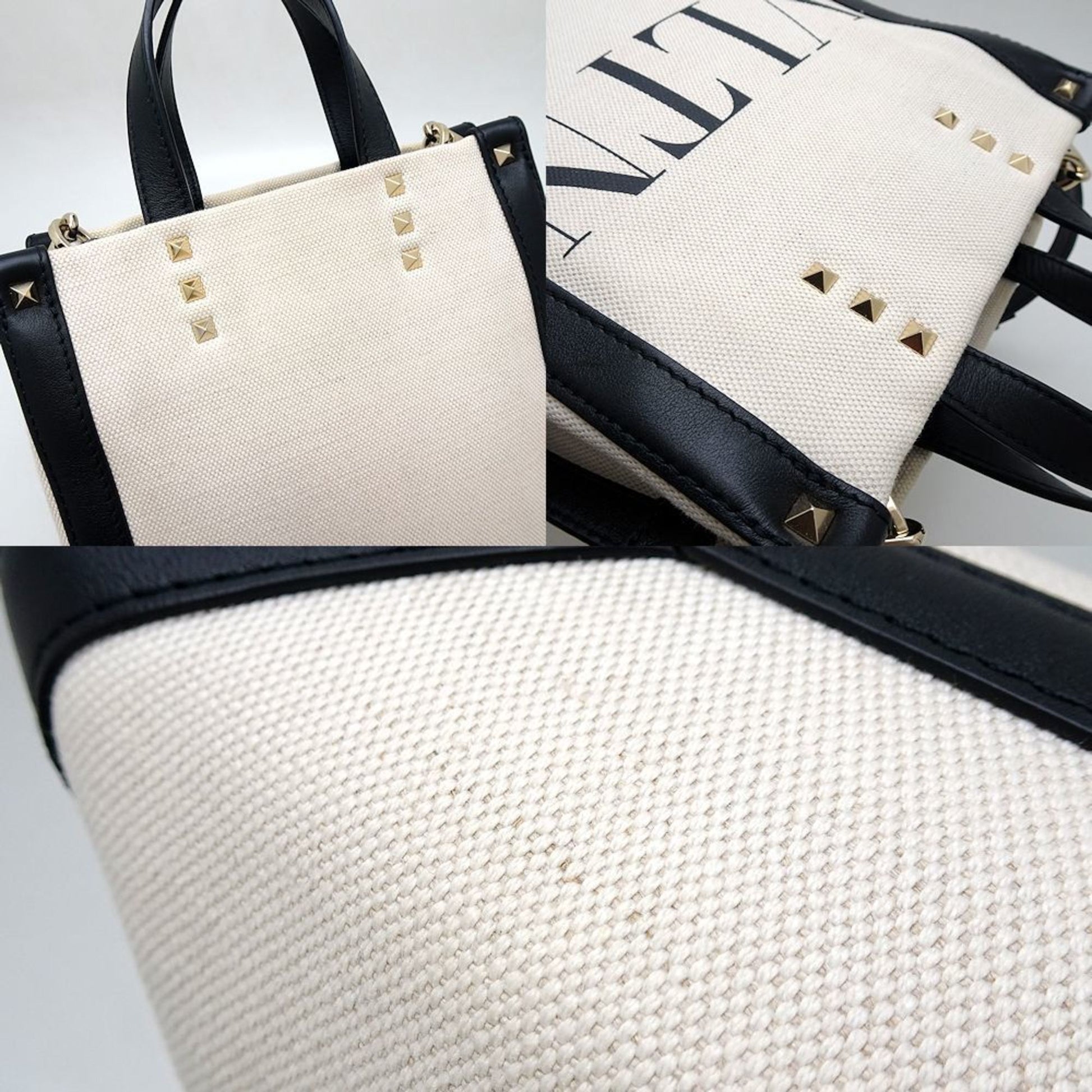 Valentino Garavani VLTN, Beige, Canvas, tote