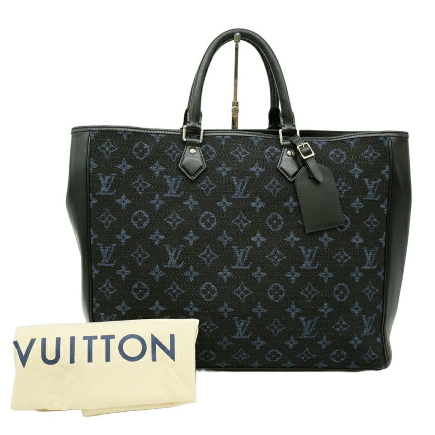 Louis Vuitton, Black, Leather, tote