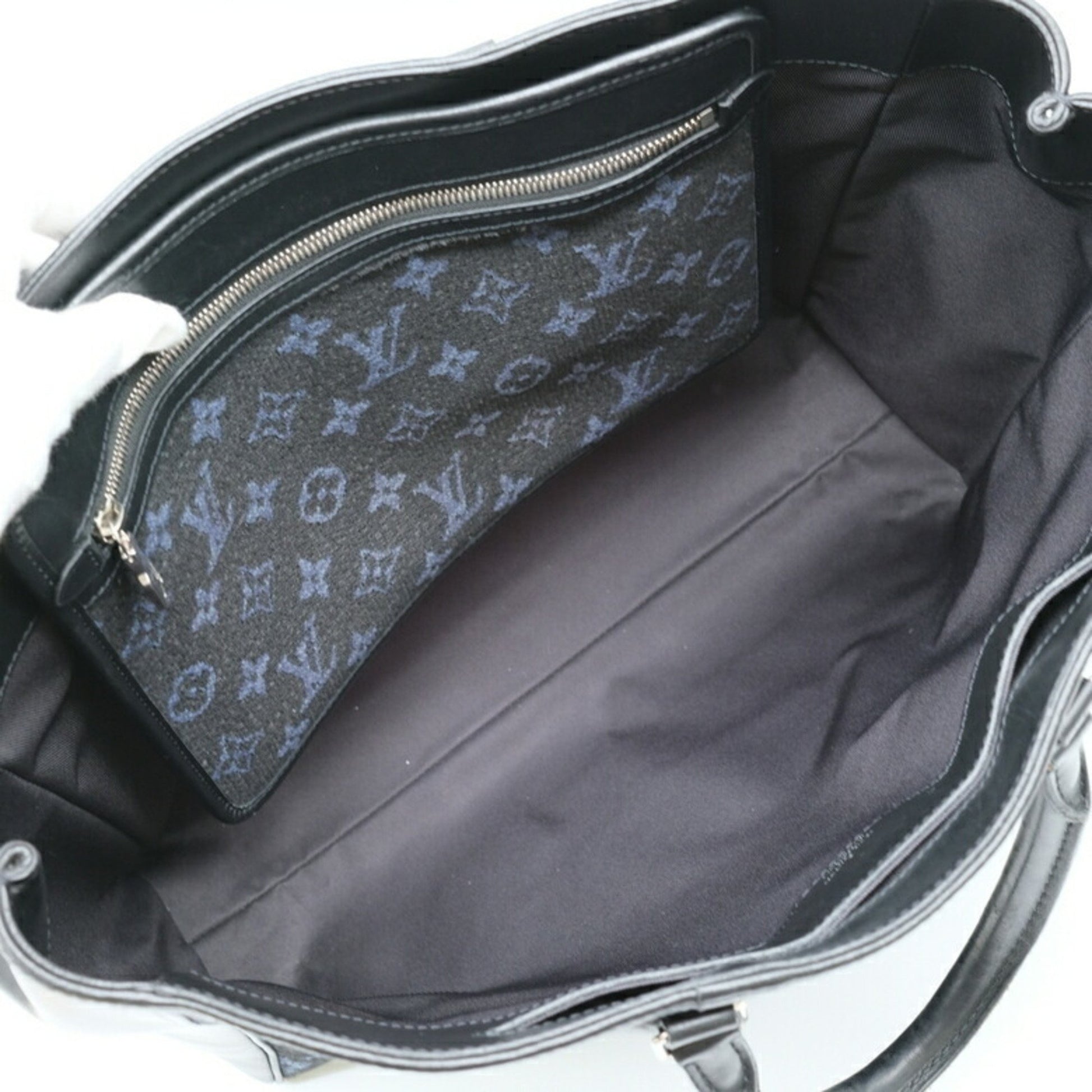 Louis Vuitton, Black, Leather, tote