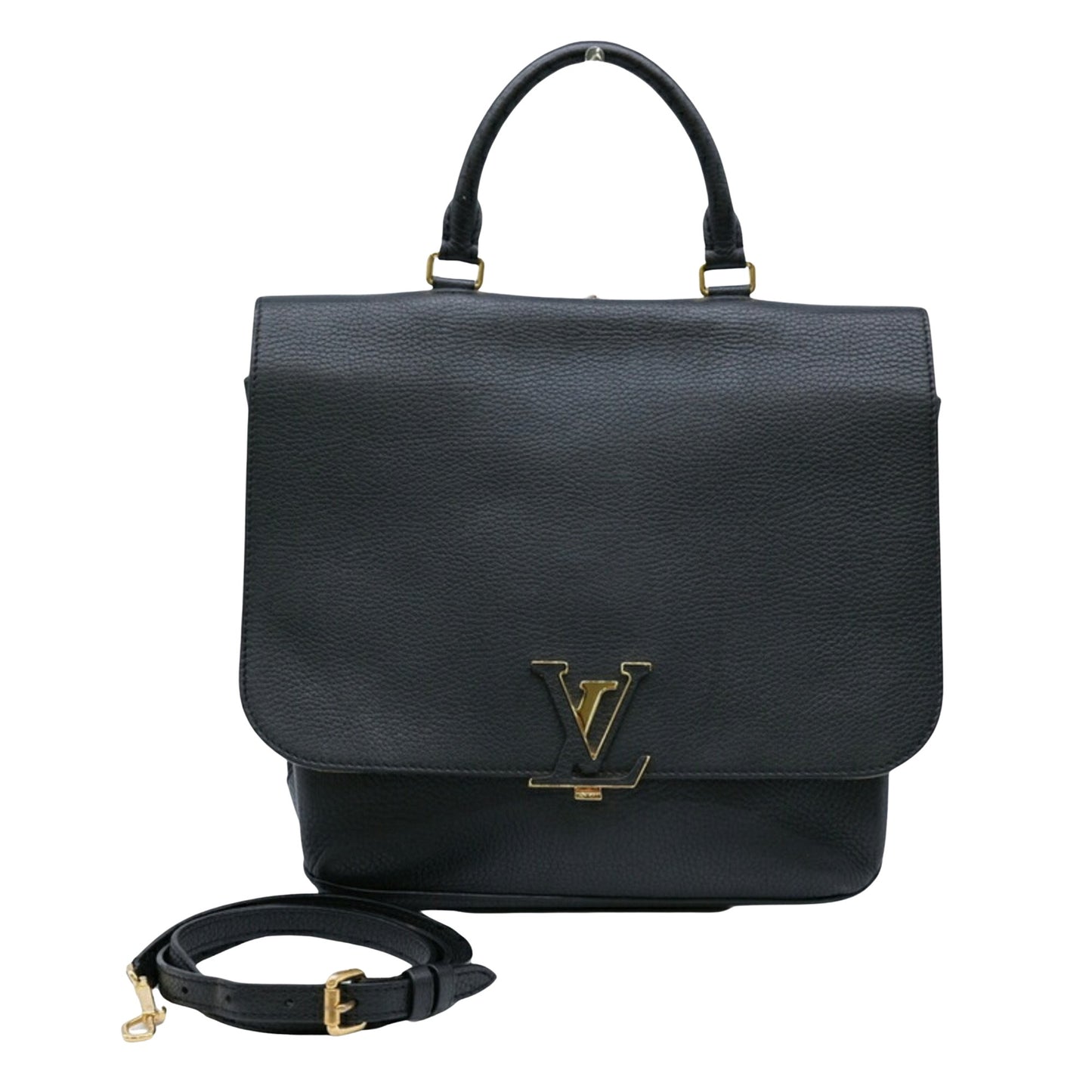 Louis Vuitton Volta, Black, Leather, handbag